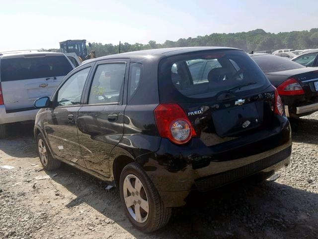 KL1TD66E79B619405 - 2009 CHEVROLET AVEO LS BLACK photo 3