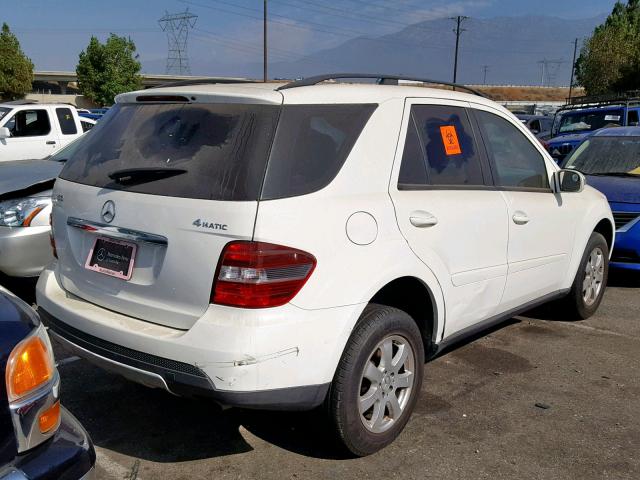 4JGBB86E37A216039 - 2007 MERCEDES-BENZ ML 350 WHITE photo 4