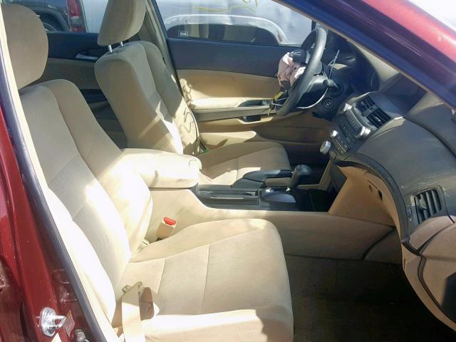 1HGCP26309A160149 - 2009 HONDA ACCORD LX BURGUNDY photo 5