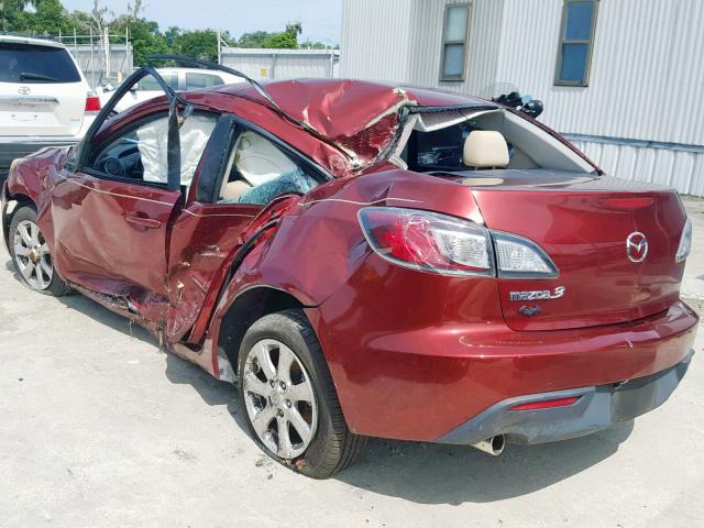 JM1BL1SF9A1146187 - 2010 MAZDA 3 I MAROON photo 3