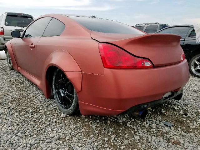 JNKCV64E58M107653 - 2008 INFINITI G37 BASE RED photo 3