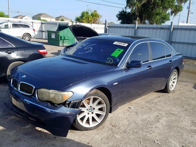 WBAGN63464DS47424 - 2004 BMW 745 LI BLUE photo 2