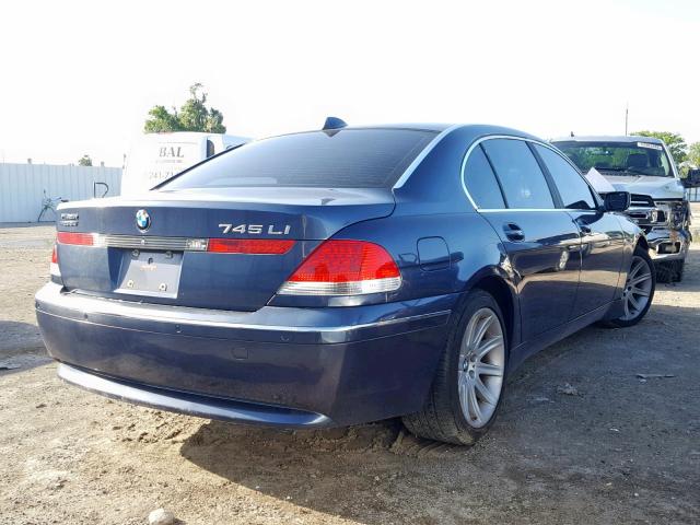 WBAGN63464DS47424 - 2004 BMW 745 LI BLUE photo 4