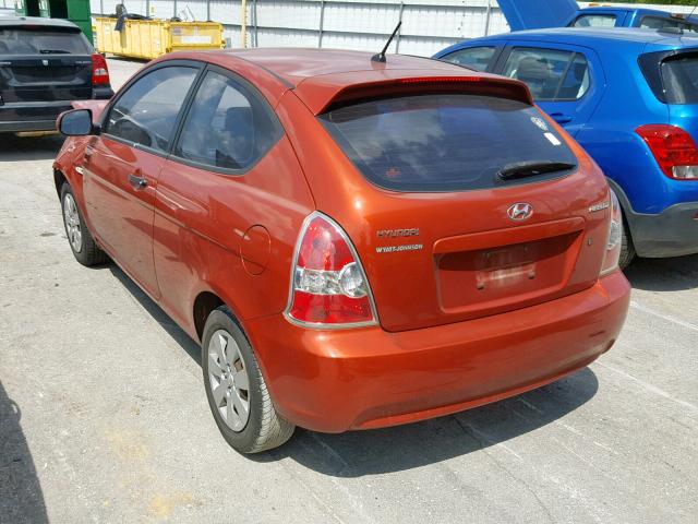 KMHCM3AC3AU160035 - 2010 HYUNDAI ACCENT BLU ORANGE photo 3