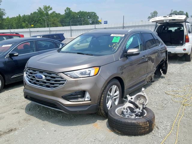 2FMPK3J98KBC10740 - 2019 FORD EDGE SEL GRAY photo 2