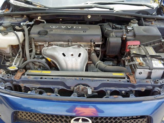 JTKDE167780268044 - 2008 TOYOTA SCION TC BLUE photo 7