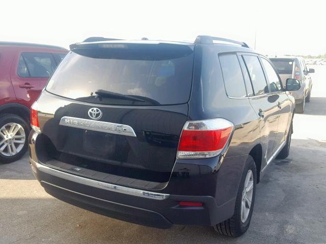 5TDZK3EH9CS080997 - 2012 TOYOTA HIGHLANDER BLACK photo 4