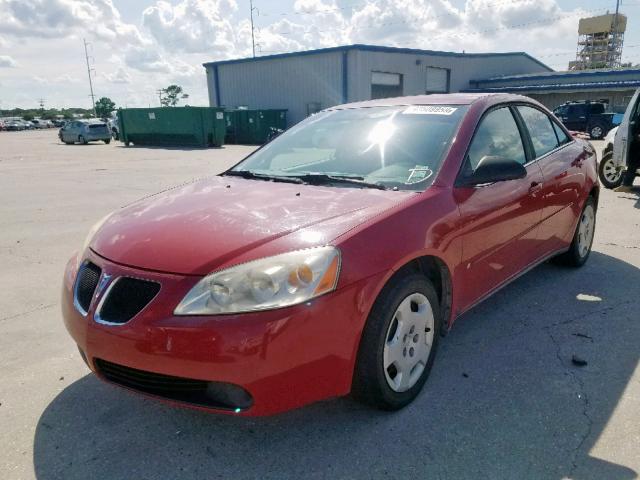 1G2ZF58B774210045 - 2007 PONTIAC G6 VALUE L RED photo 2