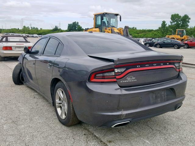 2C3CDXBG0FH870604 - 2015 DODGE CHARGER SE GRAY photo 3