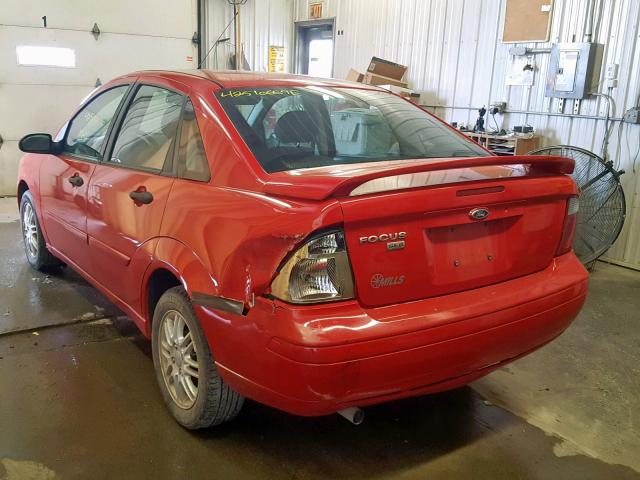 1FAHP34N47W147134 - 2007 FORD FOCUS ZX4 RED photo 3