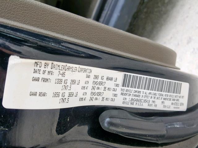 1J8HG48N26C105418 - 2006 JEEP COMMANDER BLACK photo 10