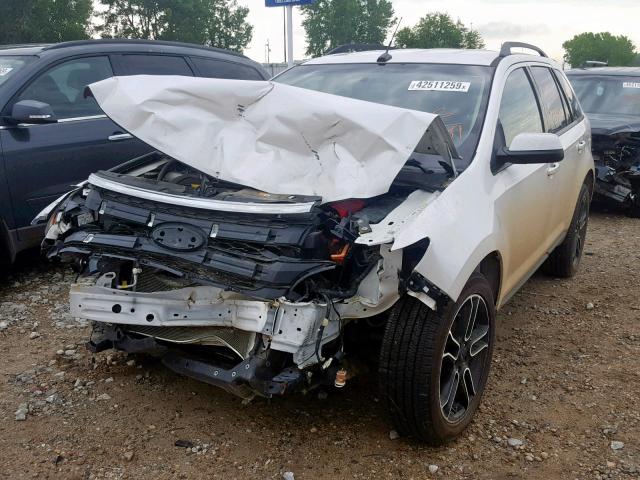 2FMDK3JC9DBB98809 - 2013 FORD EDGE SEL WHITE photo 2