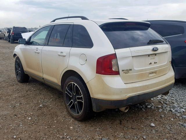 2FMDK3JC9DBB98809 - 2013 FORD EDGE SEL WHITE photo 3