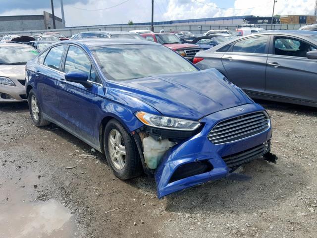 3FA6P0G76DR140090 - 2013 FORD FUSION S BLUE photo 1