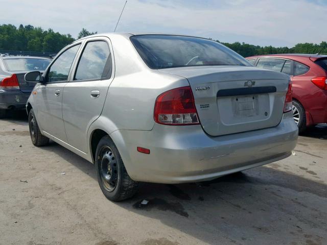 KL1TD52634B190975 - 2004 CHEVROLET AVEO SILVER photo 3