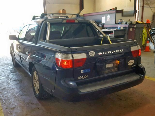 4S4BT62CX37115433 - 2003 SUBARU BAJA SPORT BLUE photo 3