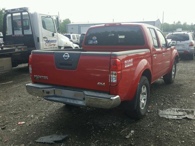 1N6AD07W57C437890 - 2007 NISSAN FRONTIER C RED photo 4