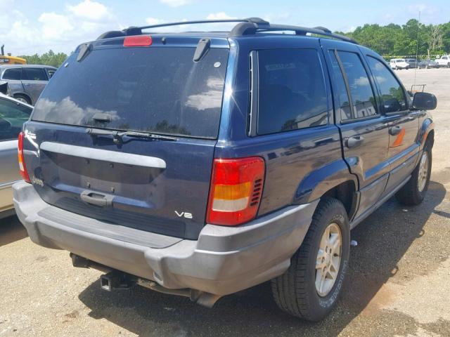 1J4GX48N84C412540 - 2004 JEEP GRAND CHER BLUE photo 4