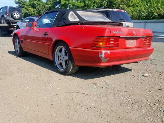 WDBFA66E8NF037569 - 1992 MERCEDES-BENZ 500 SL RED photo 3