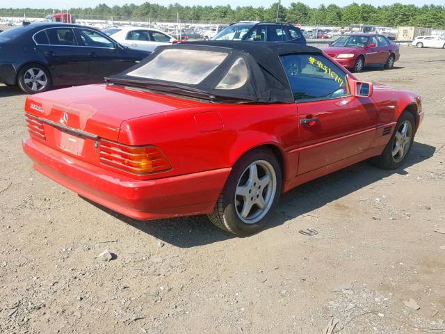 WDBFA66E8NF037569 - 1992 MERCEDES-BENZ 500 SL RED photo 4