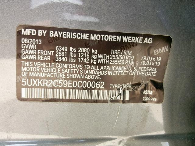 5UXKR2C59E0C00062 - 2014 BMW X5 SDRIVE3 SILVER photo 10
