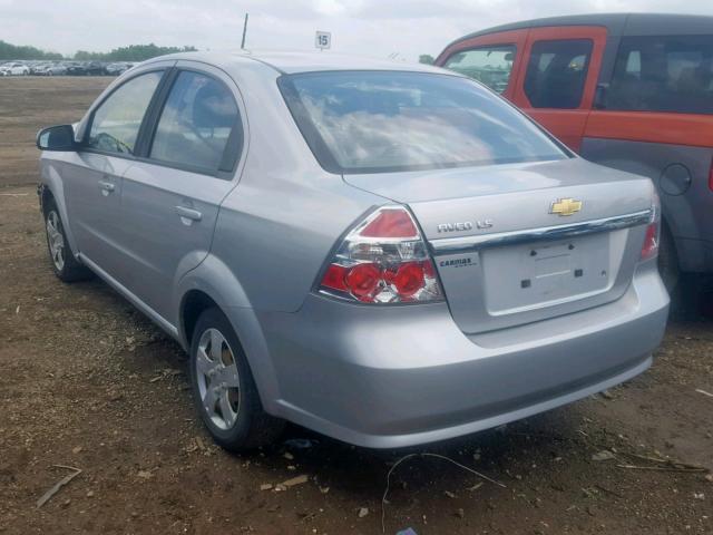 KL1TD56E69B367916 - 2009 CHEVROLET AVEO LS SILVER photo 3