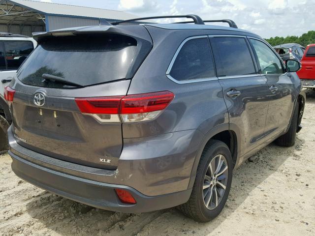 5TDKZRFH6JS541911 - 2018 TOYOTA HIGHLANDER GRAY photo 4