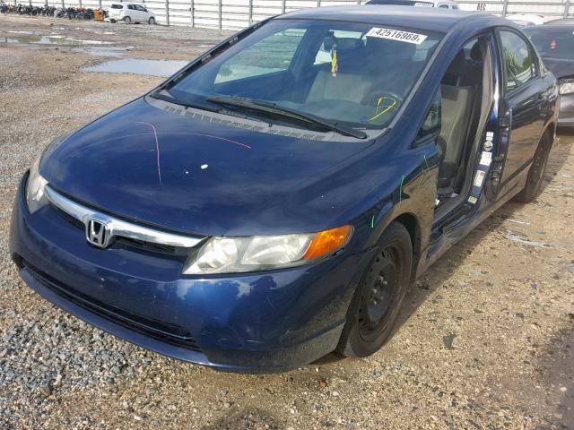 2HGFA16587H513360 - 2007 HONDA CIVIC LX BLUE photo 2