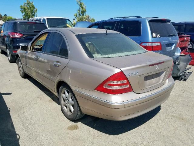 WDBRF64JX2F197222 - 2002 MERCEDES-BENZ C 320 BEIGE photo 3