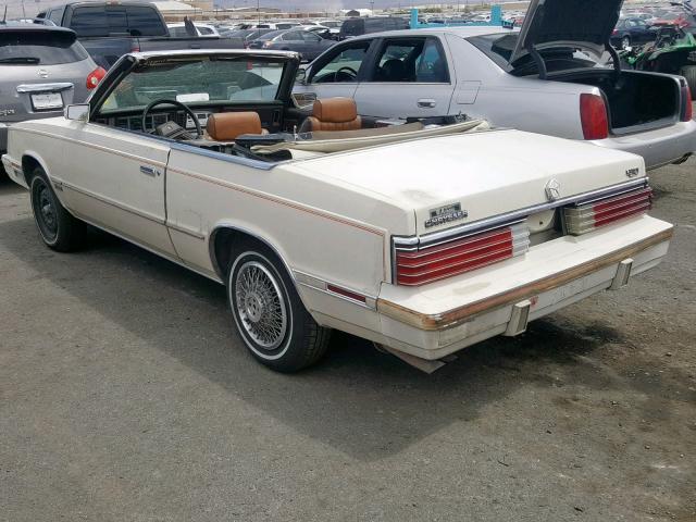 1C3BC55E9EG329963 - 1984 CHRYSLER LEBARON WHITE photo 3