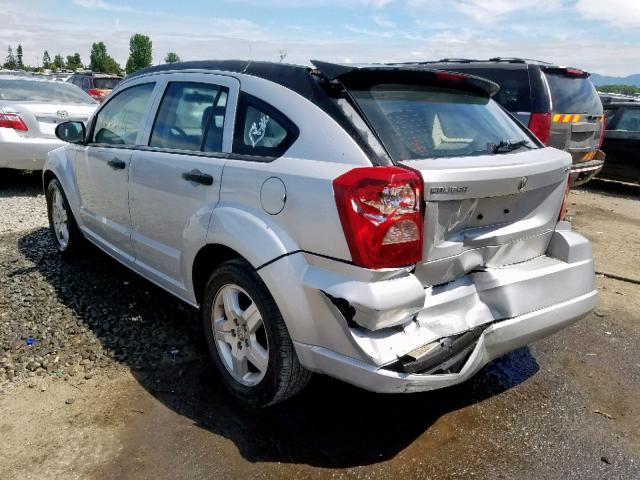 1B3HB48B38D724040 - 2008 DODGE CALIBER SX SILVER photo 3