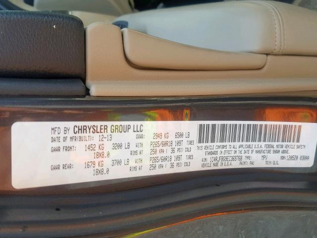 1C4RJFBG9EC369768 - 2014 JEEP GRAND CHER GRAY photo 10