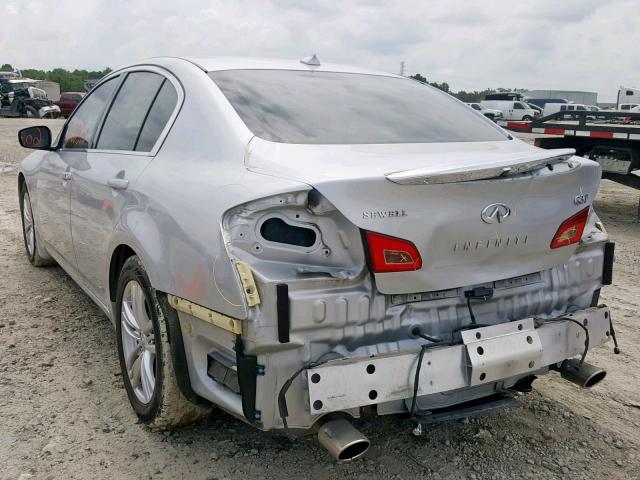 JN1CV6AP6DM717940 - 2013 INFINITI G37 BASE SILVER photo 3