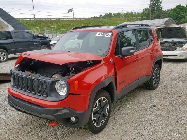 ZACCJBCB2HPE55876 - 2017 JEEP RENEGADE T RED photo 2