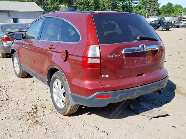 JHLRE48747C092744 - 2007 HONDA CR-V EXL RED photo 3