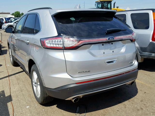 2FMTK4J93FBC26600 - 2015 FORD EDGE SEL SILVER photo 3