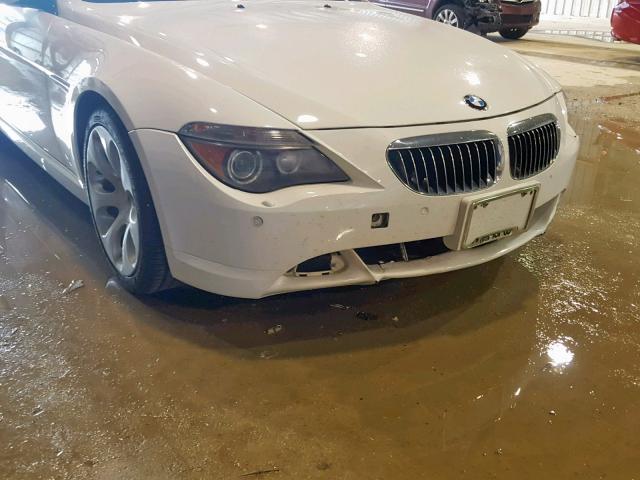 WBAEK13416CN77063 - 2006 BMW 650 I WHITE photo 9