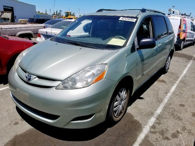 5TDZK23C97S039003 - 2007 TOYOTA SIENNA CE GREEN photo 2