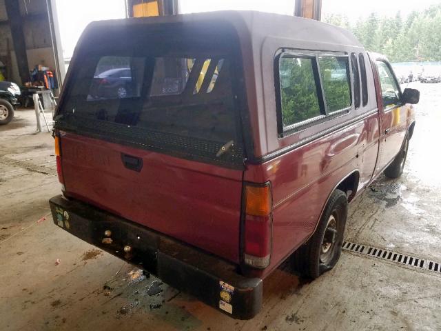 1N6SD11S1PC443072 - 1993 NISSAN TRUCK SHOR RED photo 4