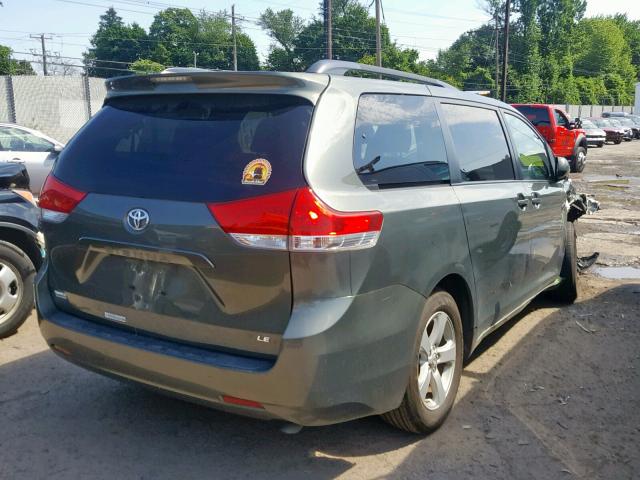 5TDKK3DCXDS315836 - 2013 TOYOTA SIENNA LE GREEN photo 4