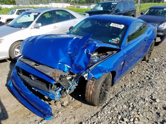 1FA6P8CF9H5255352 - 2017 FORD MUSTANG GT BLUE photo 2