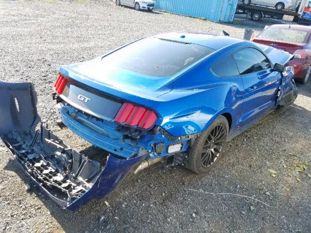 1FA6P8CF9H5255352 - 2017 FORD MUSTANG GT BLUE photo 4