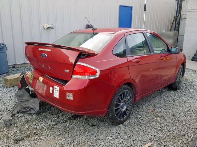 1FAHP36N69W263256 - 2009 FORD FOCUS SES BURGUNDY photo 4