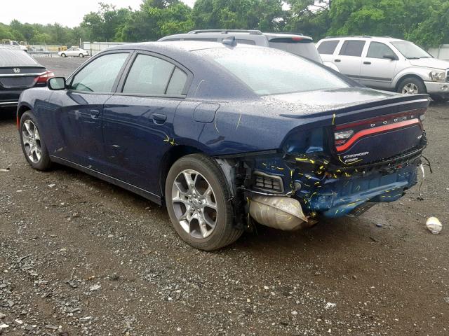 2C3CDXJG7GH118031 - 2016 DODGE CHARGER SX BLUE photo 3