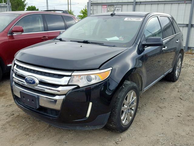 2FMDK4JC6BBA90733 - 2011 FORD EDGE SEL BLACK photo 2