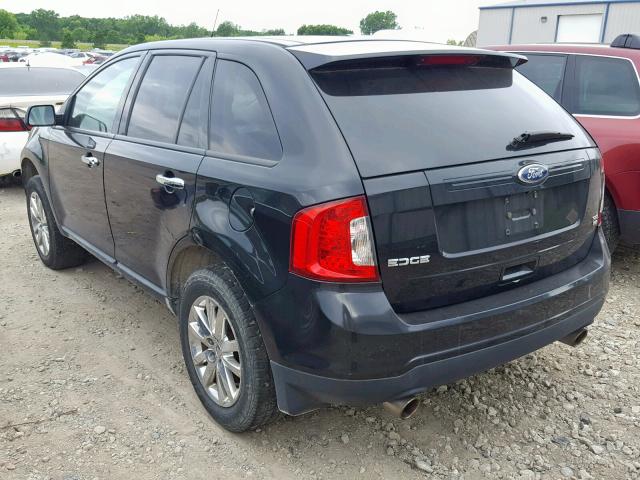 2FMDK4JC6BBA90733 - 2011 FORD EDGE SEL BLACK photo 3