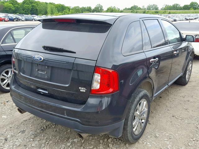 2FMDK4JC6BBA90733 - 2011 FORD EDGE SEL BLACK photo 4