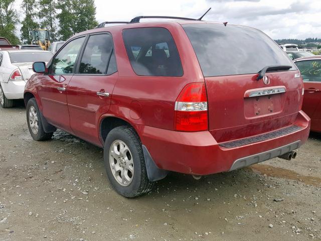 2HNYD18882H520706 - 2002 ACURA MDX TOURIN RED photo 3