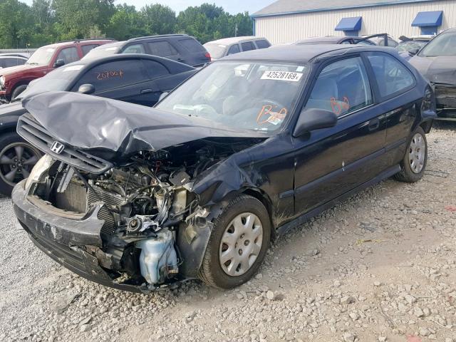 2HGEJ6340XH105259 - 1999 HONDA CIVIC DX BLACK photo 2