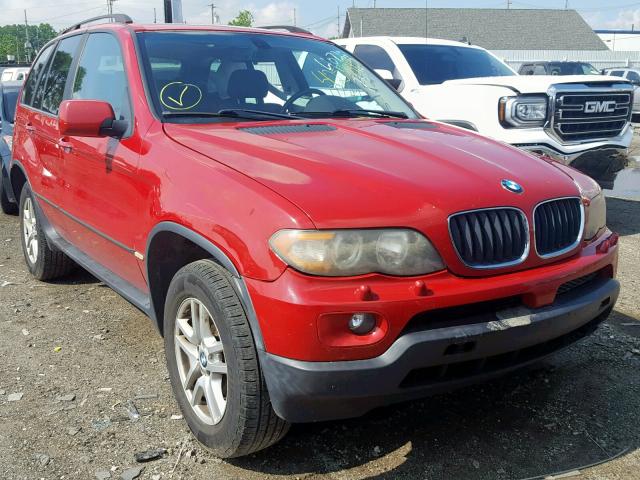 5UXFA13584LU40345 - 2004 BMW X5 3.0I RED photo 1